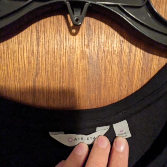 Athleta Long Black Maxi Dress with High Slit Medium - Picture 5 of 6